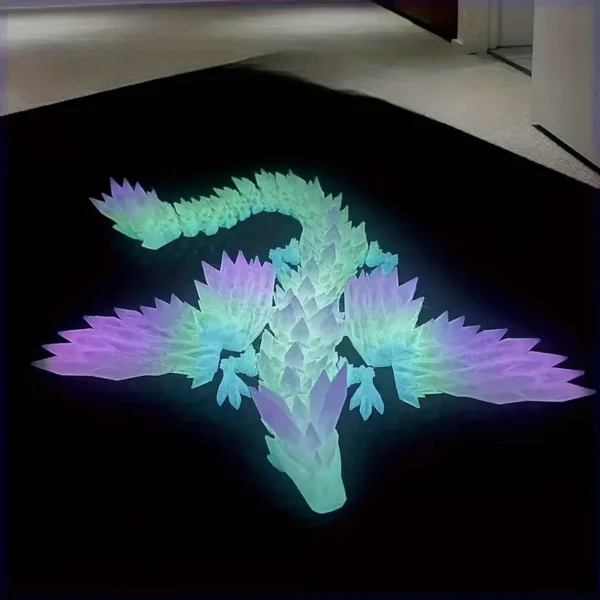 Dragón Articulado Arcoíris con Brillo en la Oscuridad (Impreso en 3D) - Imagen 3